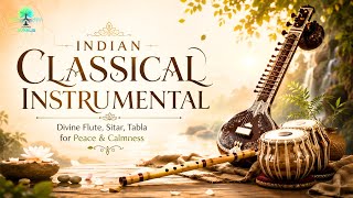 8 Hours Indian Classical Instrumental 🎶 Divine Flute, Sitar,Tabla for Peace, Sleep & Deep Relaxation