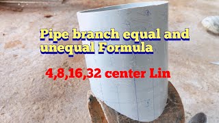 Pipe branch formula tee making/equal and unequal tee/पाईप ब्रांच बनाने का फॉर्मूला,in Hindi