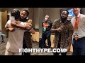 PACQUIAO EMBRACES ADRIEN BRONER MOMENTS BEFORE UGAS CLASH; BEHIND-THE-SCENES IN LOCKER ROOM