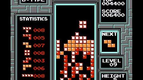 Tetris (NES / Nintendo) B-Type - Level 9, Height 5