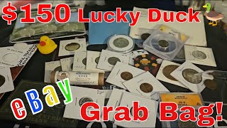 EPIC $150 eBay Grab Bag from Lucky Duck Coins & Stuff! Seller Review Mystery Bag Unboxing #coinsnobz