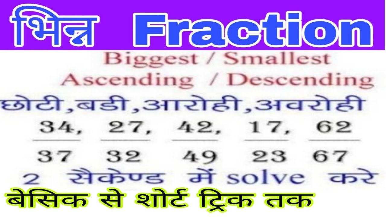 smallest and largest fractions, ascending and descending order of fractions smallest and largest fractions, ascending and descending order of fractions