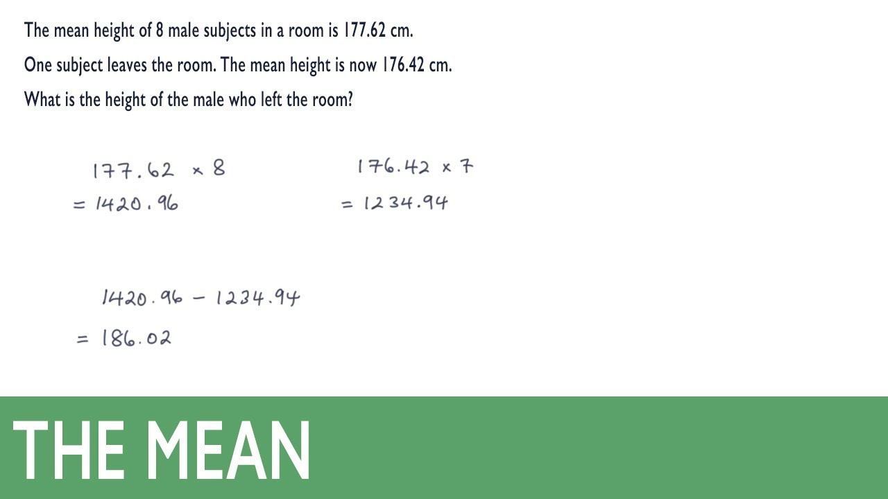 Mean Height Calculations YouTube Mean Height Calculations YouTube