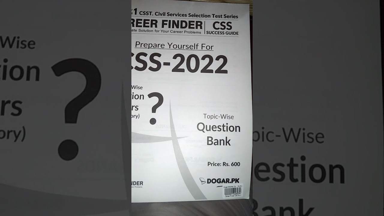 CSS 2022 Syllabus Wise Question Papers & Topic Wise Question Bank 