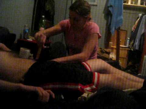 Male waxing with happy ending