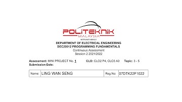 MINI PROJECT-DEC20012 PROGRAMMING FUNDAMENTALS