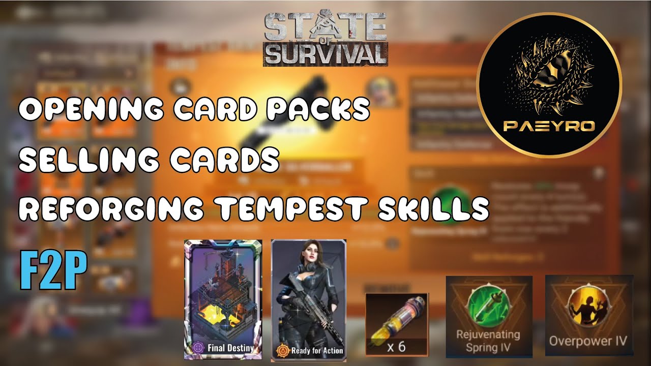 State of Survival : Opening Card Packs & Selling I Reforge Tempest Skills