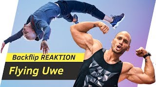 Weltrekordhalter REAGIERT auf FLYING UWE Backflip Tutorial | Andiletics