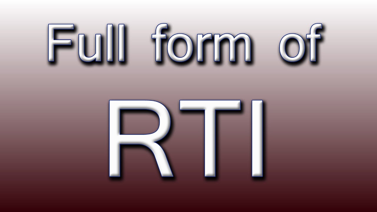 Full form of RTI health insurance