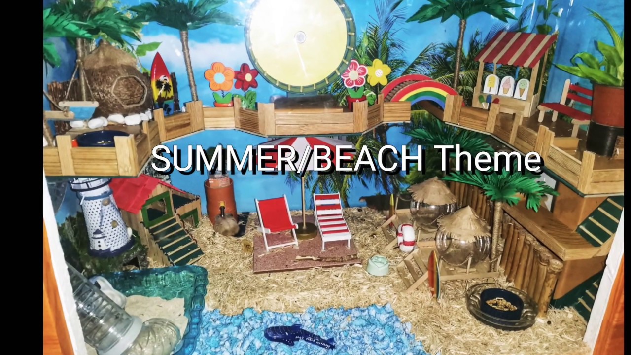 DIY Summer/Beach Themed Hamster Cage (Upgraded) | Chubby Hamhams - YouTube
