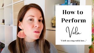An Actor's Guide to “I left no ring with her” - Viola monologue - Twelfth Night