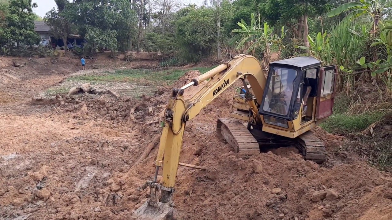 เร็วจัด komatsu pc60-2 งานขุดสระเก่า เหมาจ่าย หาดูยาก excavator EP.6552