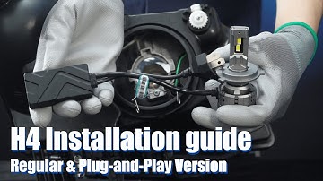H4 9003 HB2 LED Bulbs Installation guide - With wire & plug-and-play version