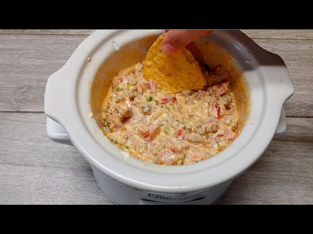 Slow Cooker Rotel Dip with Beef - The Magical Slow Cooker