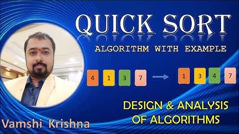 Quick Sort Algorithm - Explained with Example - Sorting Algorithms by Vamshi Krishna Nellutla