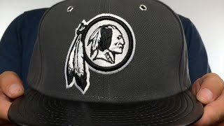 Redskins 'METAL HOOK' Grey-Black Fitted Hat by New Era