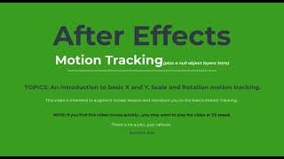 After Effects - Motion Tracking Intro -- (plus a null object layers intro)