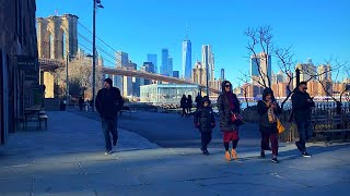 Walking the streets around the DUMBO, Brooklyn Bridge Park in New York City