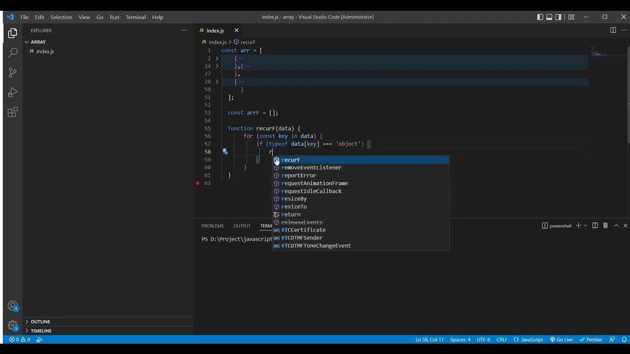 Javascript array of array filter using recursion YouTube