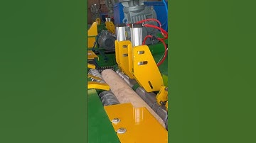 Witness the wood peeling machine in action