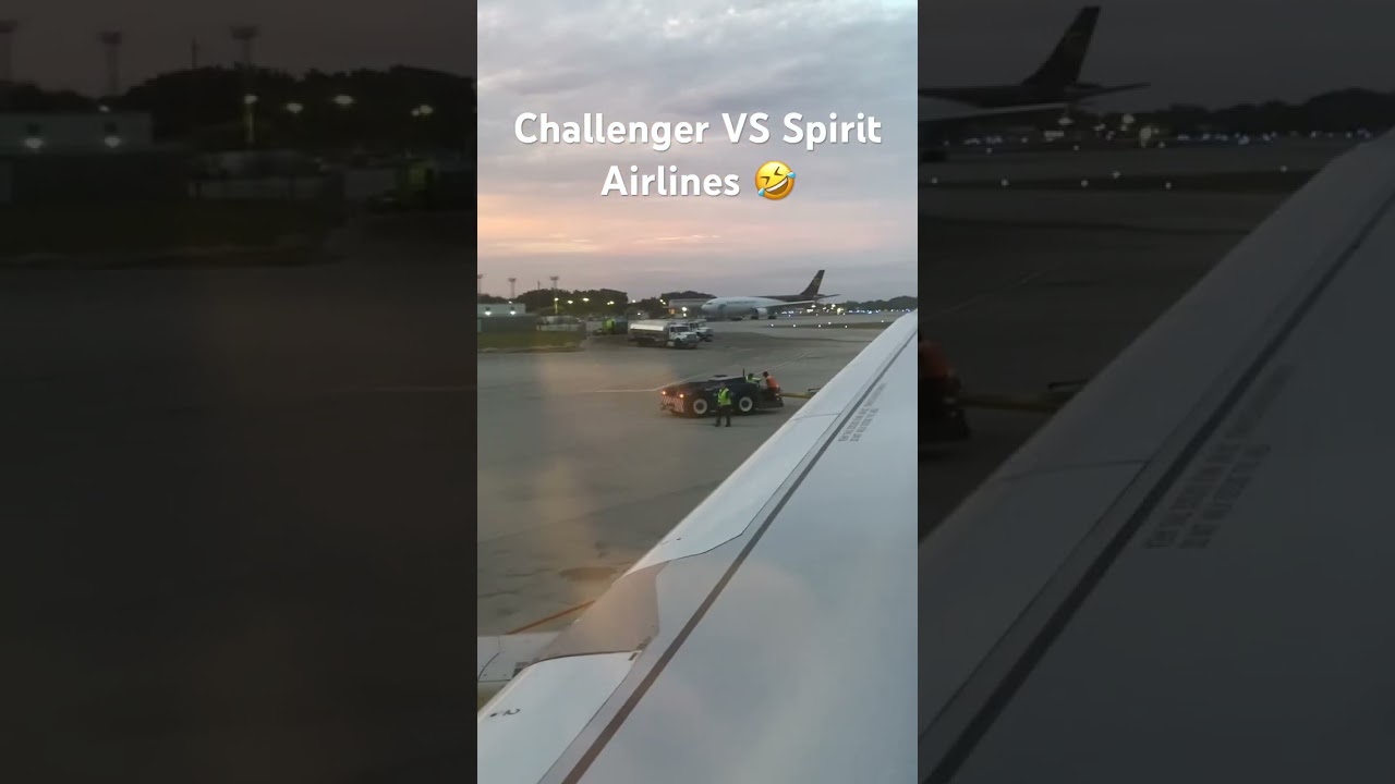 Dodge challenger vs spirit airplane #dodge #challenger #hellcat #spiritairlines #plane #jet #race