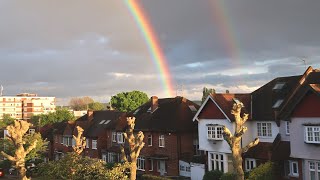 Cloud and Rainbow Timelapse over London suburb