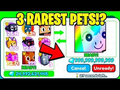 TRADING the 3 RAREST PETS for 750 BILLION GEMS in Pet Simulator X