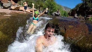 Cliff Jumping and Natural Water Slides at Slide Rock State Park | Sedona Arizona