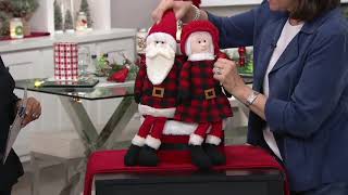 Santa and Mrs. Claus Checkered Plush Character Set by Valerie on QVC screenshot 5