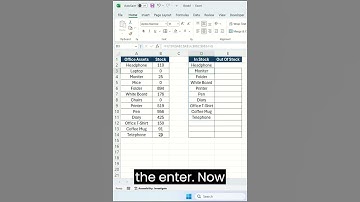 Inventory Management - Filter Function #excel #youtubeshorts