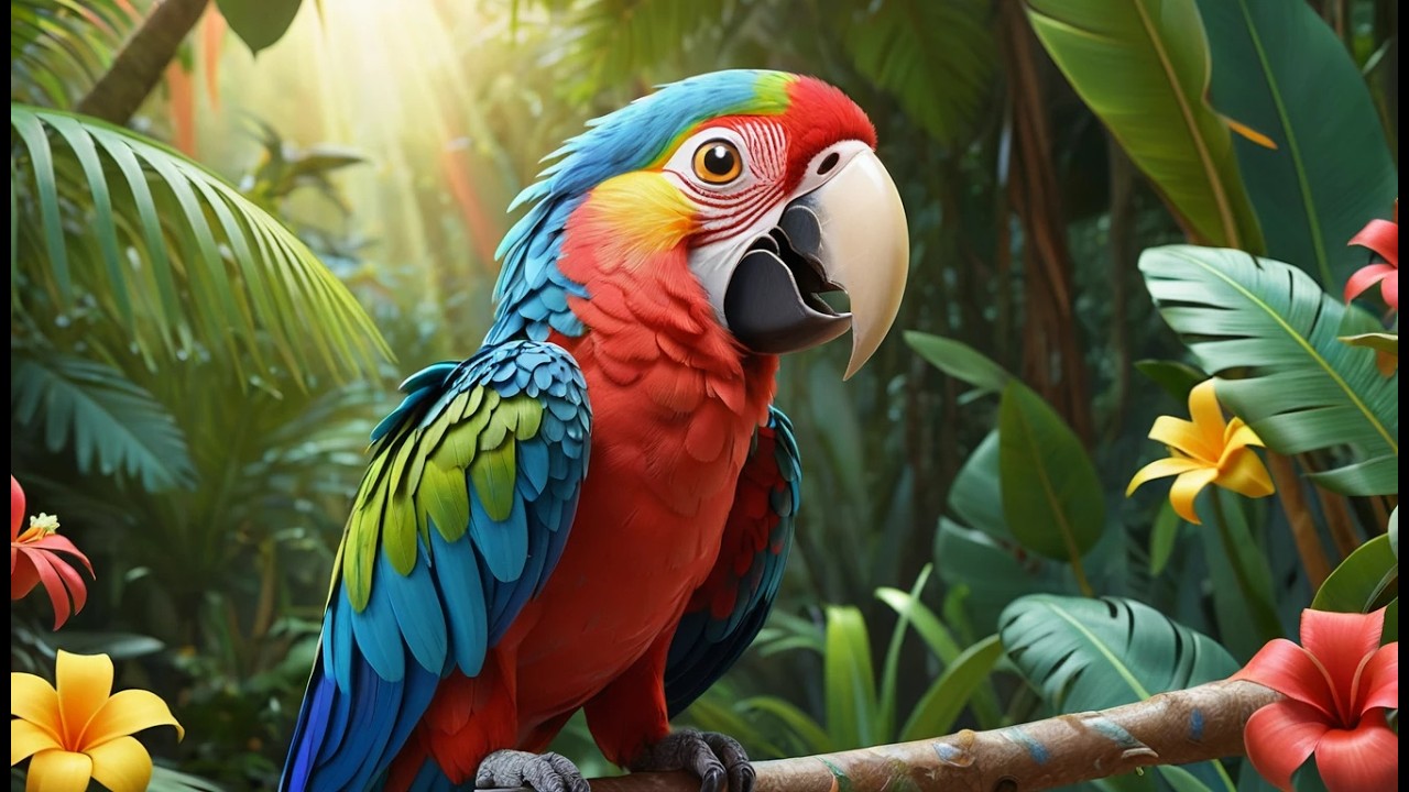 Ein Ara lernt ein lustiges Lied 🦜🎵 | Mitsing-Lied & Papageien-Abenteuer für Kinder