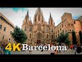 Walking tour in GOTHIC QUARTER, BARCELONA, SPAIN 4K