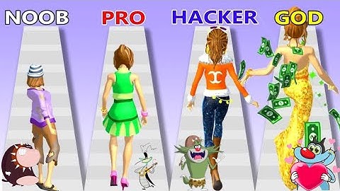 Run Rich 3D, Noob Vs Pro Vs Hacker Vs God Oggy And Jack Hindi Funny