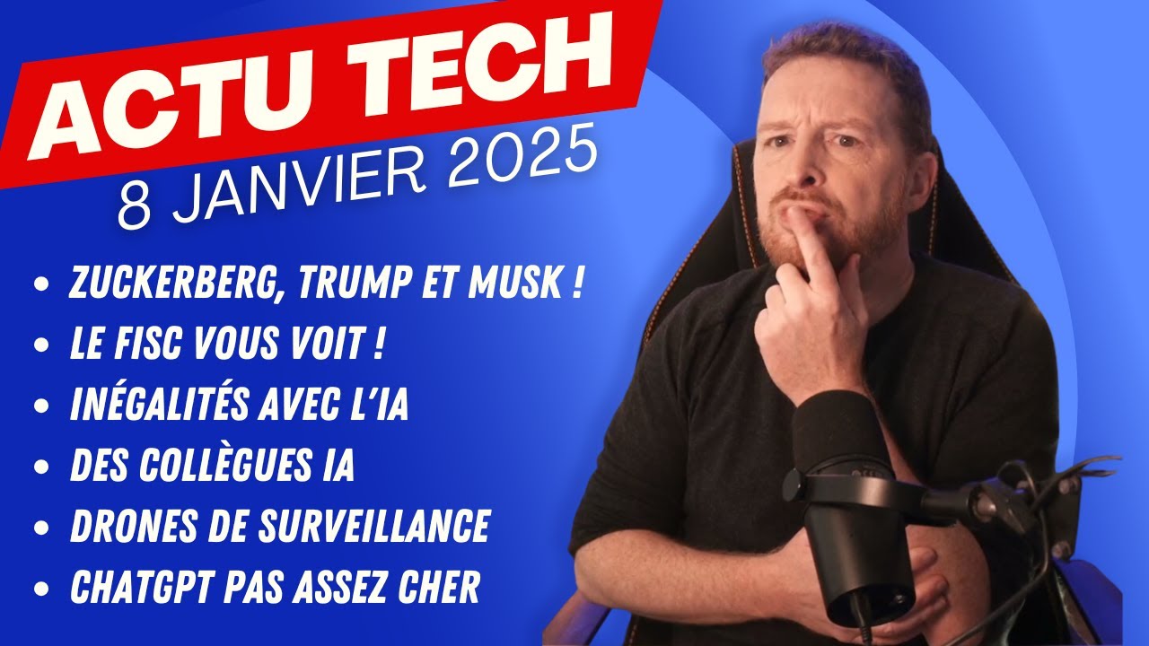 Zuckerberg vrille ! L'IA change le travail. Fisc et drones qui surveillent. ChatGPT pas assez cher.