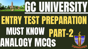 "GCU Entry Test Preparation 2023 | Must-Know Analogies Part 2"