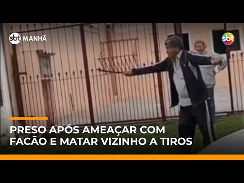 Video incomodado-com-criancas-jogando-bola-em-rua-homem-mata-vizinho-a-tiros-no-rs-sbt-manha