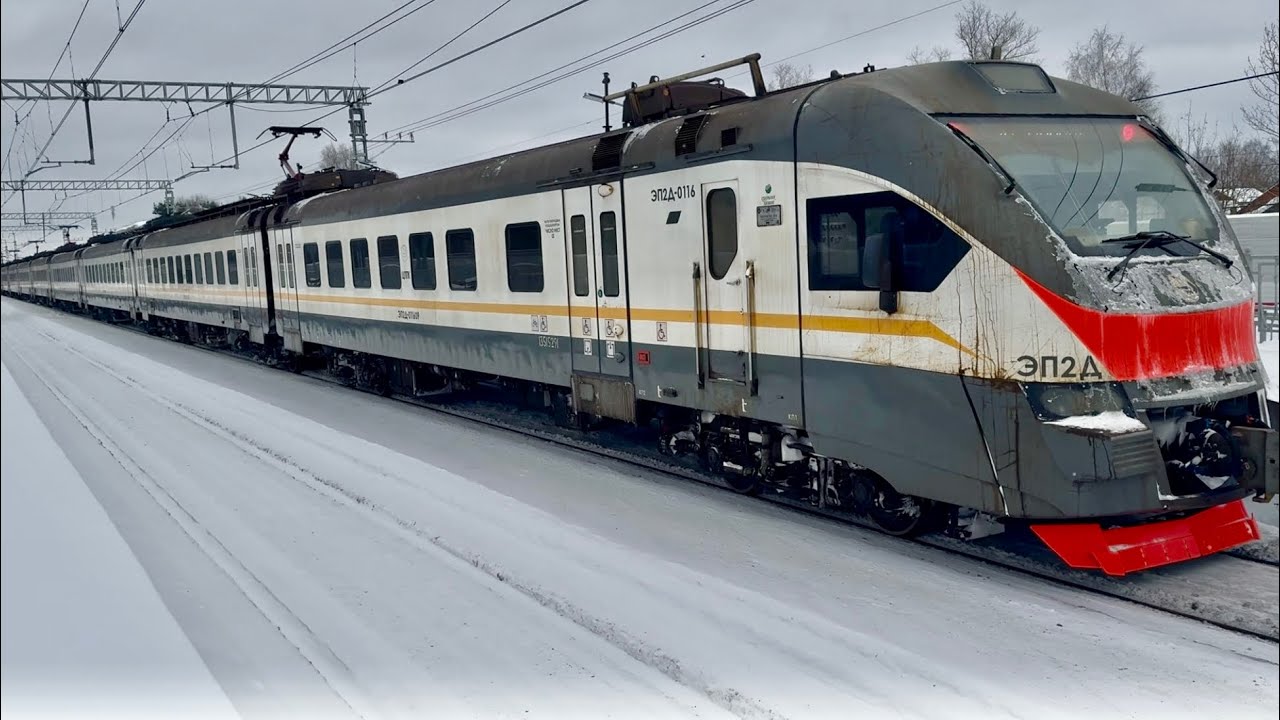 Электропоезд ЭП2Д 0116. Орудьево. 21.02.2026. 