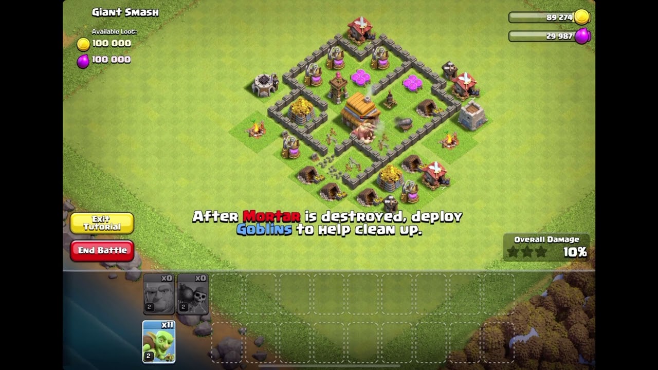 Clash of Clans - Practice - Townhall 4 Giant Smash | Clash'23