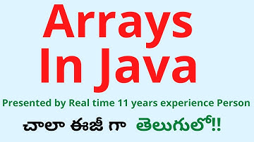 #10 Java Arrays in Telugu | Java tutorial in Telugu | Arrays in Java Telugu | Java in Telugu |