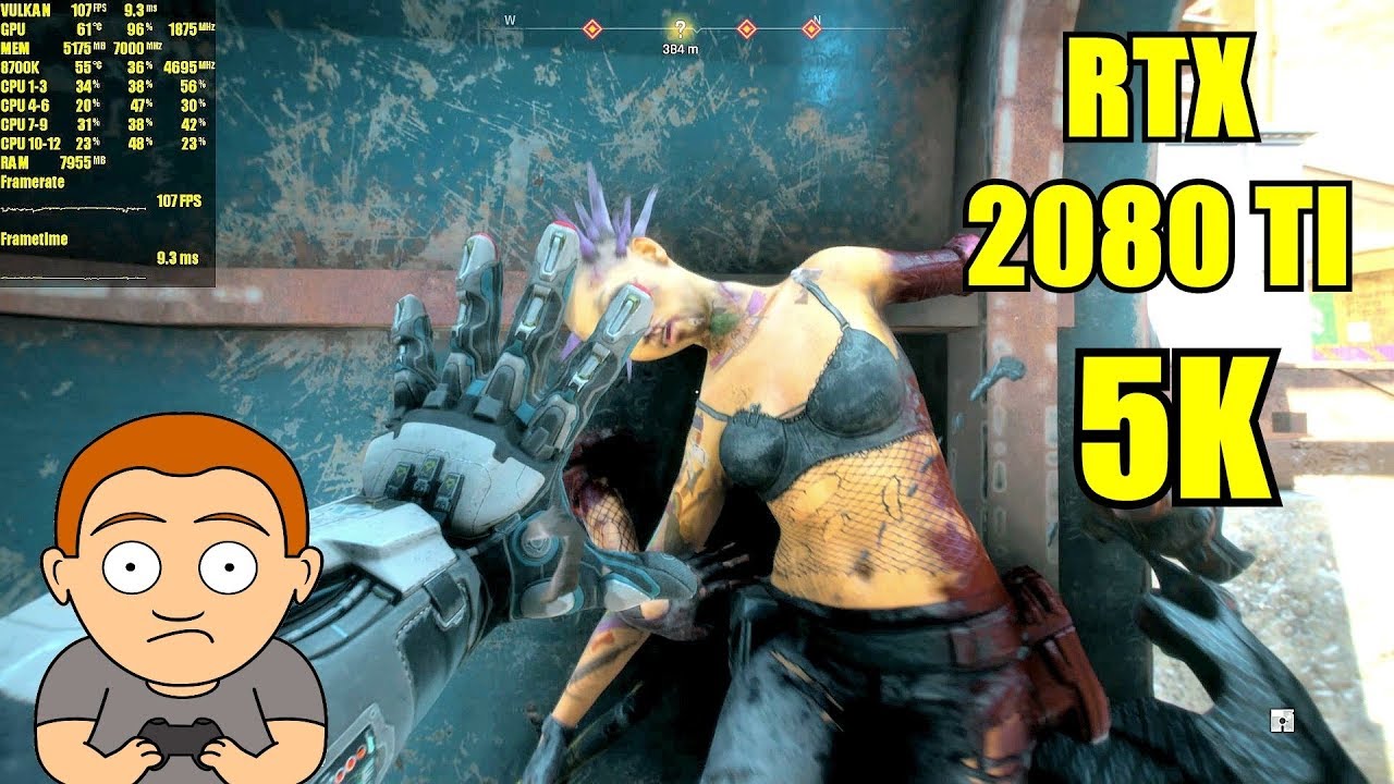 Rage 2 PC 5K Resolution RTX 2080 TI OC Frame Rate Performance Test