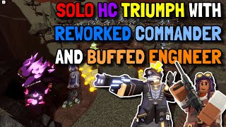 SOLO HARDCORE TRIUMPH WITH REWORKED COMMANDER AND BUFFED ENGINEER | ROBLOX TOWER DEFENSE SIMULATOR