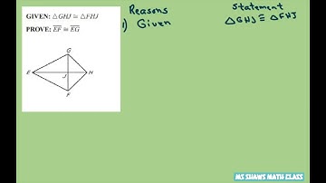 Given congruent triangles prove side are congruent. Perpendicular bisector Theorem