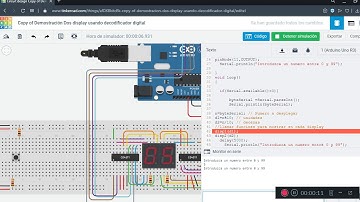 Desafio Arduino Uno R3  Display 7 segmentos Mostrar una cifra de 2 dígitos Ricardo Cubias Tinkercard