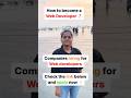 How to become a web developer #youtubeshorts #viralshorts #webdeveloper
