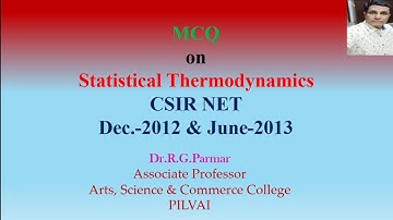 MCQ Part-2 on Statistical Thermodynamics of CSIR-NET Dec.-12 & June-13