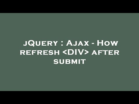 jQuery : Ajax