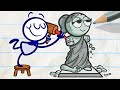 Pencilmate's Rocky Masterpiece! Don't Let It Fall! NEW Youtube Cartoons