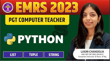 EMRS PGT CS | PYTHON | List, Tuple, String | Most Imp Questions | EMRS PGT Computer 2023