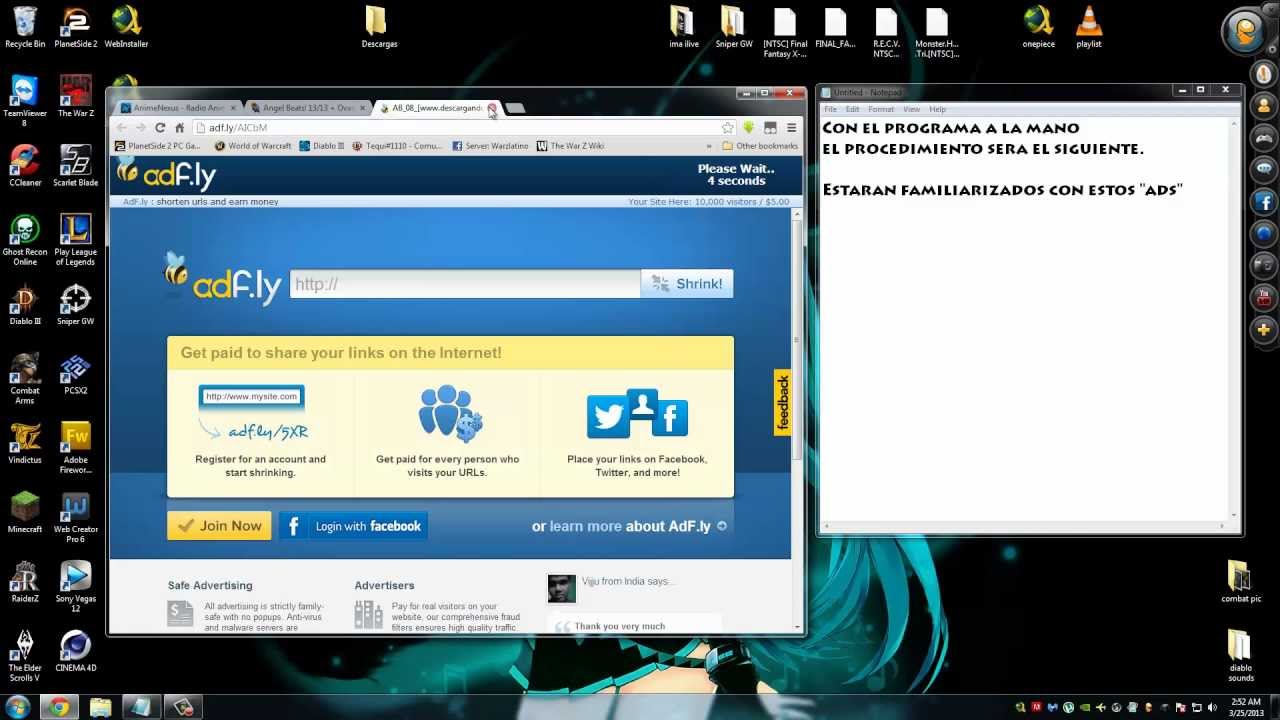 [Tutorial] Saltar Publicidad de adf.ly - Descargar archivos simultaneos con links de adf.ly