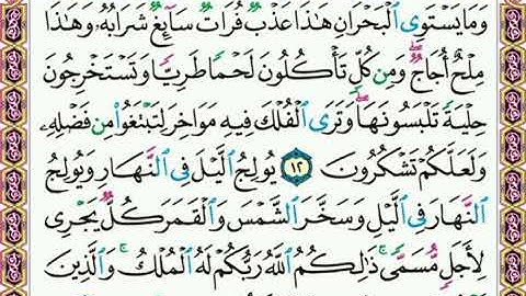 سورة     فاطر   .   .    صفحة   ٤٣٦   .   .       من الأية( ١٢ ) إلى الأية( ١٣ )